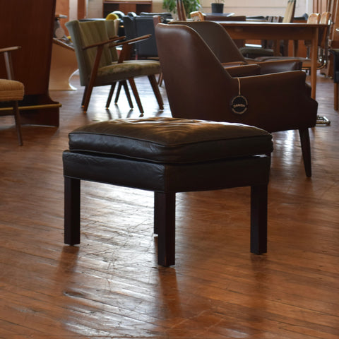 Leather Highback Arm Chair w/ Ottoman by Georg Thams