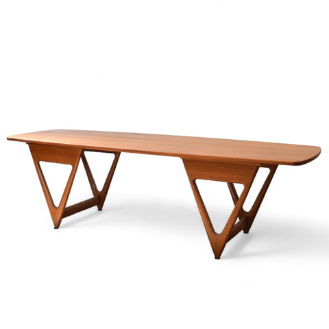 Teak Surfboard Coffee Table by Kurt Ostervig