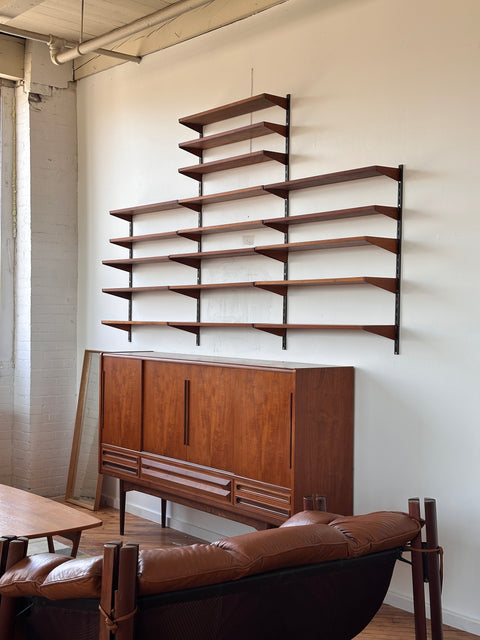 3-Bay Teak Wall Unit by Kai Kristiansen for FM Møbler