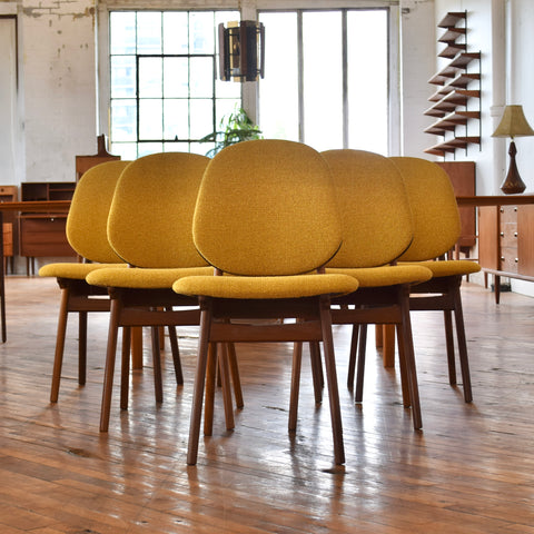 Set of 6 Teak Shield-Back Dining Chairs by Arne Hovmand Olsen