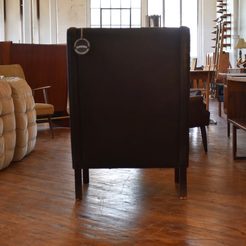 Leather Highback Arm Chair w/ Ottoman by Georg Thams