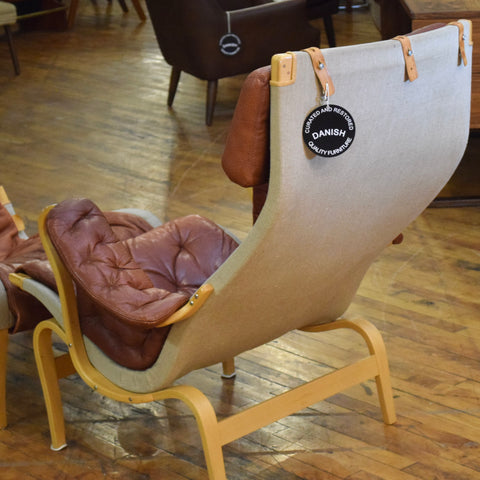 Pernilla 69 Lounge Chair & Ottman by Bruno Mathsson for Dux