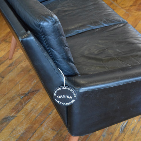 Atomic Model 265/2 Leather Loveseat by H.W. Klein for Bramin