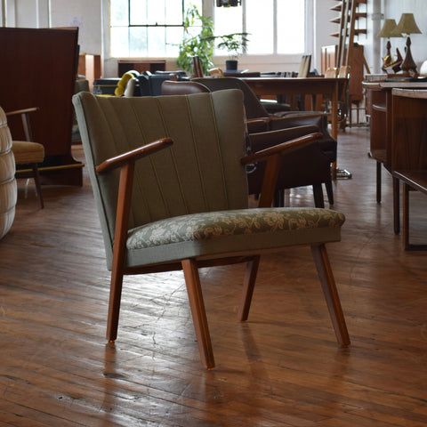 Beech & Teak Upholstered Armchair