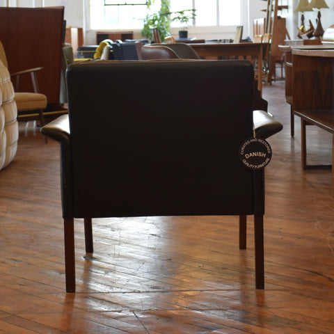 Patina’d Leather Arm Chair w/ Down Fill by Hans Olsen