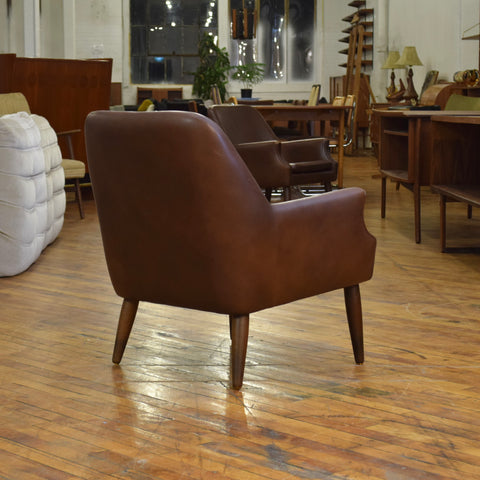 Danish Leather & Teak Armchair
