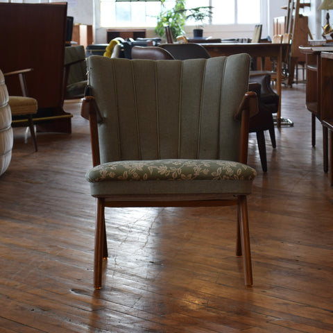 Beech & Teak Upholstered Armchair