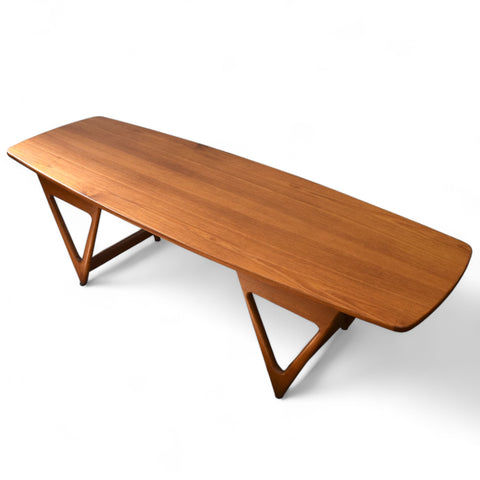 Teak Surfboard Coffee Table by Kurt Ostervig