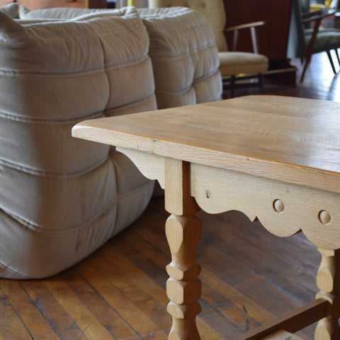 Solid Oak Coffee Table in the Style of Henning Kjaernulf
