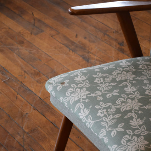 Beech & Teak Upholstered Armchair