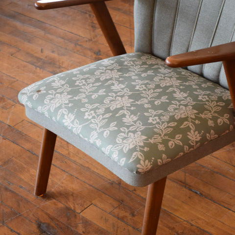 Beech & Teak Upholstered Armchair