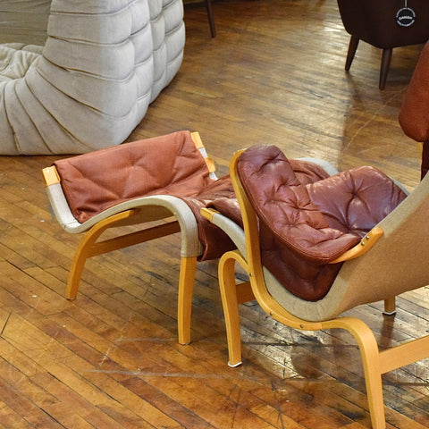 Pernilla 69 Lounge Chair & Ottman by Bruno Mathsson for Dux