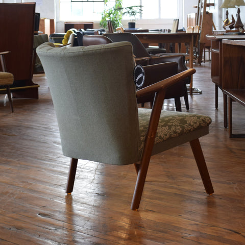 Beech & Teak Upholstered Armchair