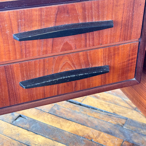 Vintage Teak Single Bed Frame w/Floating Nightstands