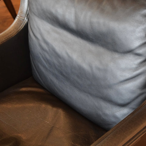 Leather Highback Arm Chair w/ Ottoman by Georg Thams