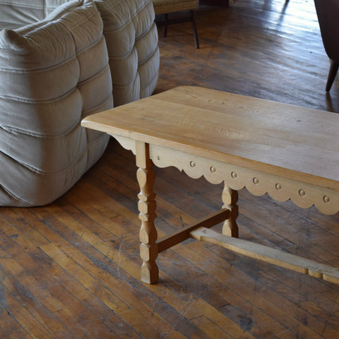 Solid Oak Coffee Table in the Style of Henning Kjaernulf