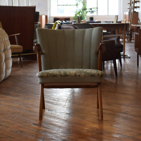 Beech & Teak Upholstered Armchair