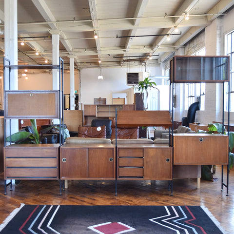 Walnut Freestanding Wall Unit by Maurer Furniture