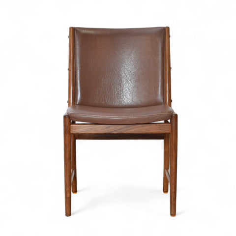 Vintage Rosewood & Leather Dining Chair Set