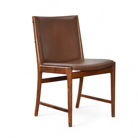 Vintage Rosewood & Leather Dining Chair Set