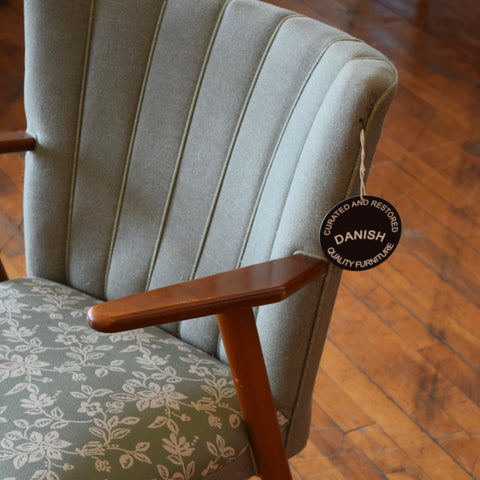 Beech & Teak Upholstered Armchair