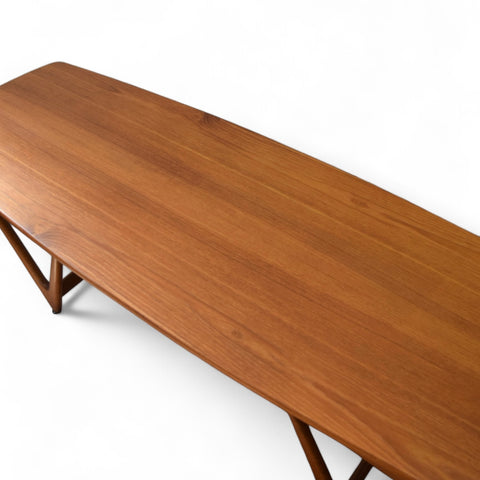 Teak Surfboard Coffee Table by Kurt Ostervig