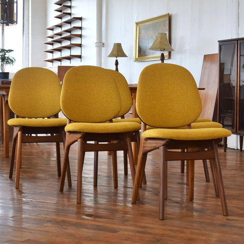 Set of 6 Teak Shield-Back Dining Chairs by Arne Hovmand Olsen