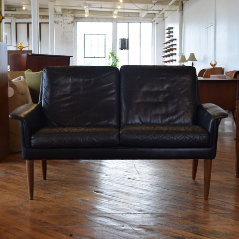 Atomic Model 265/2 Leather Loveseat by H.W. Klein for Bramin