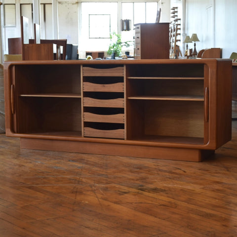 Danish Teak Tambour Door Sideboard by Dyrlund