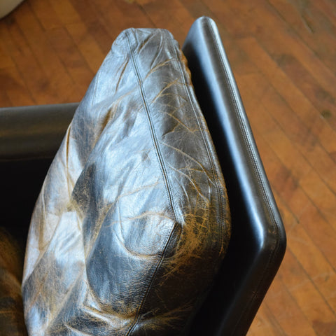 Patina’d Leather Arm Chair w/ Down Fill by Hans Olsen