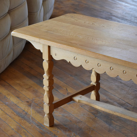 Solid Oak Coffee Table in the Style of Henning Kjaernulf