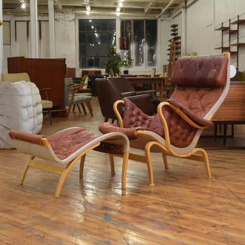 Pernilla 69 Lounge Chair & Ottman by Bruno Mathsson for Dux