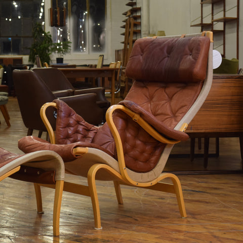 Pernilla 69 Lounge Chair & Ottman by Bruno Mathsson for Dux