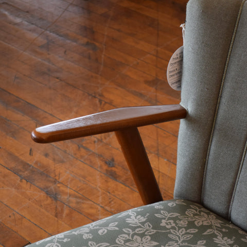 Beech & Teak Upholstered Armchair