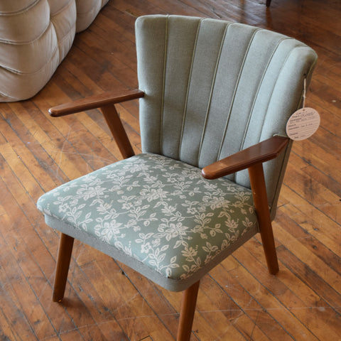 Beech & Teak Upholstered Armchair