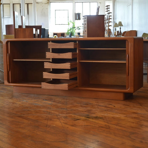 Danish Teak Tambour Door Sideboard by Dyrlund