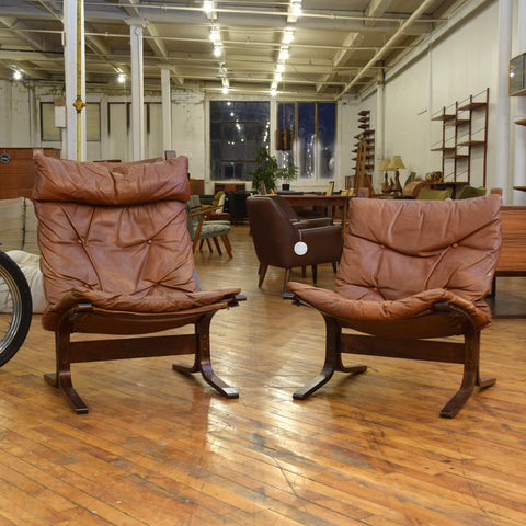 Leather High Back Siesta Chair by Ingmar Relling for Westnofa