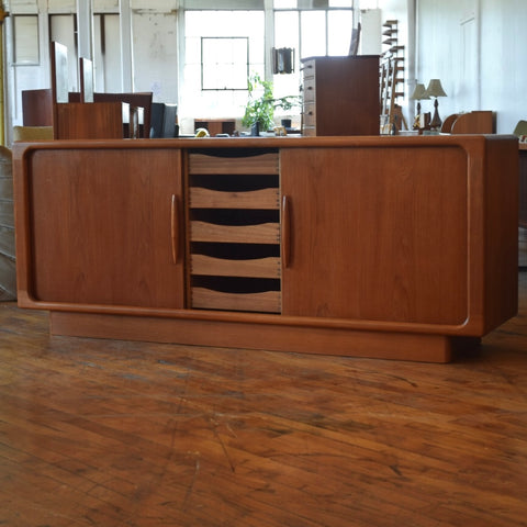 Danish Teak Tambour Door Sideboard by Dyrlund