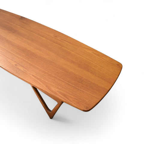 Teak Surfboard Coffee Table by Kurt Ostervig