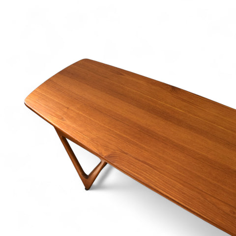 Teak Surfboard Coffee Table by Kurt Ostervig