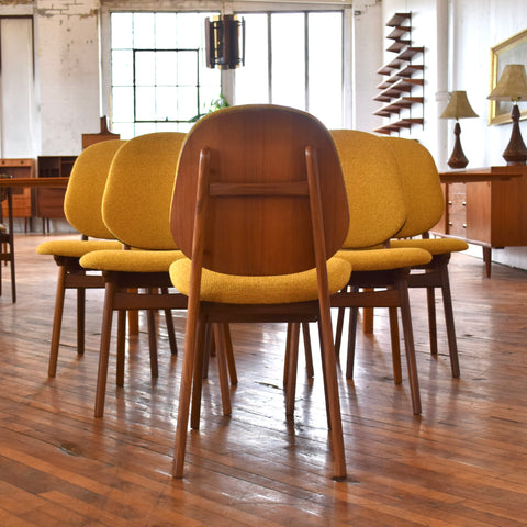 Set of 6 Teak Shield-Back Dining Chairs by Arne Hovmand Olsen
