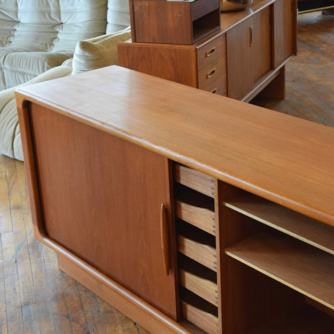 Danish Teak Tambour Door Sideboard by Dyrlund