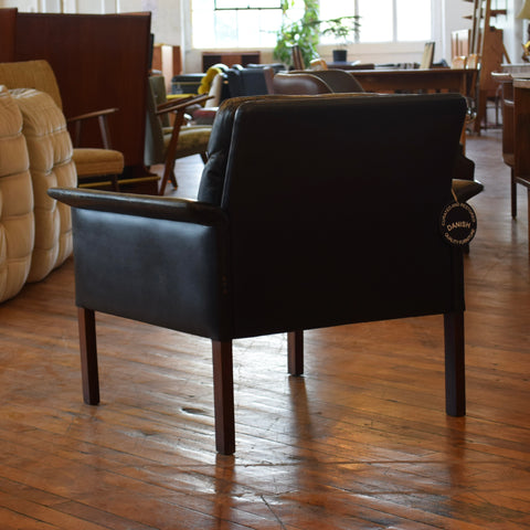 Patina’d Leather Arm Chair w/ Down Fill by Hans Olsen