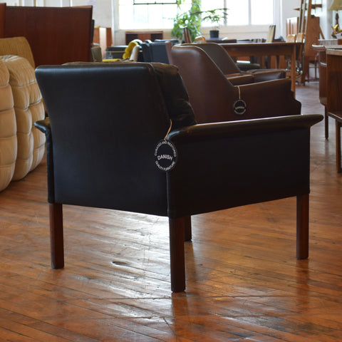 Patina’d Leather Arm Chair w/ Down Fill by Hans Olsen