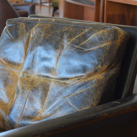 Patina’d Leather Arm Chair w/ Down Fill by Hans Olsen