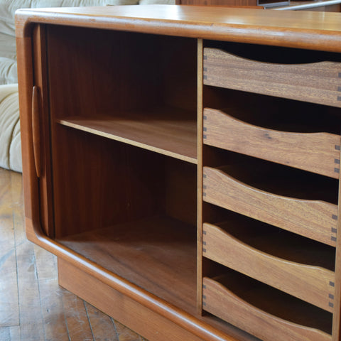 Danish Teak Tambour Door Sideboard by Dyrlund