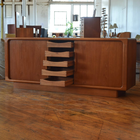 Danish Teak Tambour Door Sideboard by Dyrlund