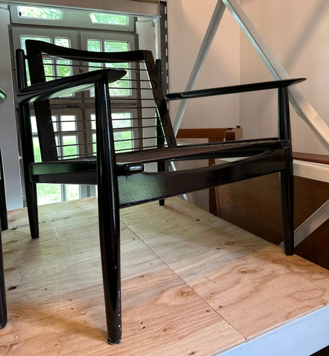 Arne Vodder Black Lacquered Arm Chair