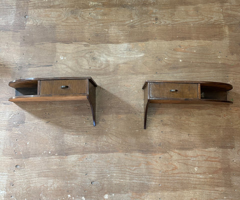 (Pre-Refinished) Floating Walnut Side Table Set