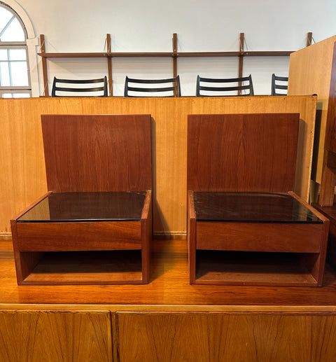 Hans Wegner Floating Teak Nightstands